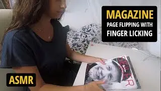 ASMR 📖 Magazines page flipping with finger licking