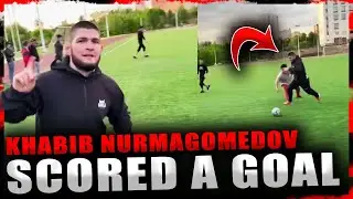 Khabib scored a goal and then paid tribute to Ronaldo with the iconic finger-wag celebration 