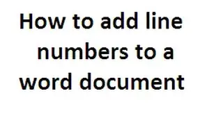 how to add line numbers to a word document
