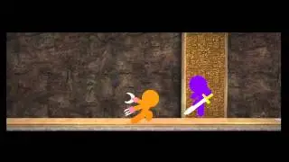 little big planet 2 - Stickmen Showdown 2 - Orange vs Purple (Fight Scene)