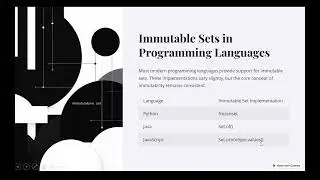 Immutable sets -Concepts and Operations   Immutable Maps