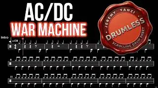 AC/DC - War Machine - Drumless (with scrolling drum sheet)