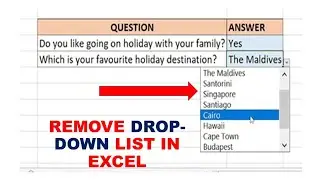 How to Remove a drop-down line in Excel