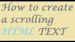 How to insert a scrolling text into a website!