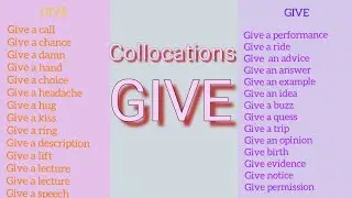Collocations Give / learning English / Grammar