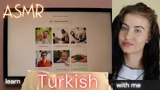 ASMR learn TURKISH with me FOR BEGINNERS with BABBEL (soft spoken, talking breaks) for SLEEP 😴💤