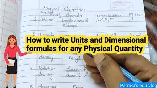 How to write Units and Dimensional formula Class 11 || Rules for writing Dimensional formula