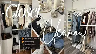FALL CLOSET CLEAN OUT 2024🍂 *pinterest* inspired autumn refresh, storage tips, declutter + organize
