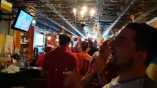 Liverpool Fans in Philadelphia going wild after Champions League win