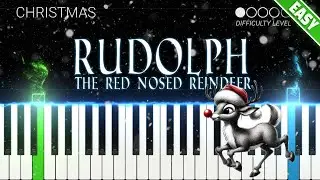 Rudolph the Red-Nosed Reindeer | EASY Piano Tutorial with accompaniment
