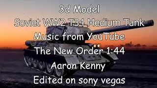 Soviet WW2 T34 Medium Tank green screen model