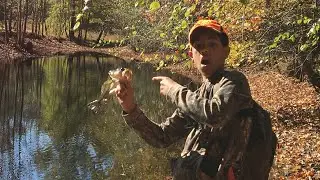 Fishing in secret pond in the middle of nowhere!!