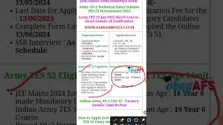 INDIAN ARMY NEW VACANCY 2024 #indianarmy #shorts