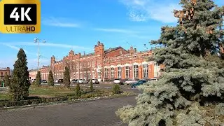 [4K] 1 HOUR 45 MIN. Walk in Russian Town - Kropotkin | ice-crusted ground, park, streets