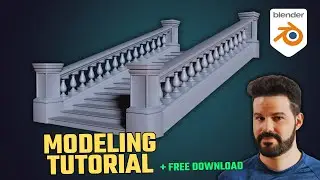 How to  Model Stairs With Balustrade in Blender - Step-By-Step