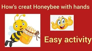 Hand Print Honey Bee /Cute Honey Bee Art /Easy Diy Drawing Idea For Kids 