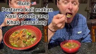 Bule 🇺🇸 pertama kali makan nasi Grombyang khas Pemalang
