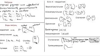 Матрицы.  Виды матриц.
