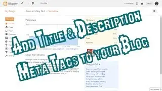 How to add Title and Description Meta Tags to Blogger Home Page?