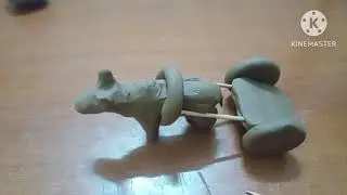 Clay model bull cart