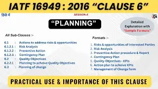 IATF 16949 2016 Clause 6 I Planning I IATF Clause 6.1, 6.2, 6.3