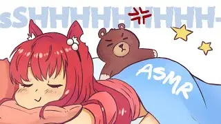 Bear Wants to BLEEPING Sleep!!! || ASMR [clock tick tock, drip drip, crickets, owl, headpats, story]