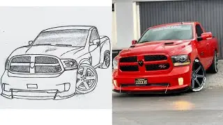 How to draw Dodge RAM RT #как #нарисовать #машину #how #to #draw #car #drawing #Cars #draw #a #car