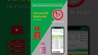 Calculate Deadline Like Pro #shorts #exceltricks #msexcel #exceltips  @tech-n-play ​🔥
