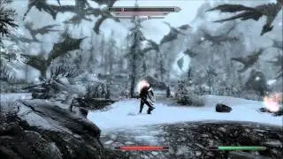 Skyrim 50 Dragon Attack vs 100 Human