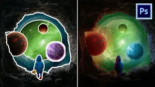 Kid and Planets Photo Manipulation - Photoshop Tutorial