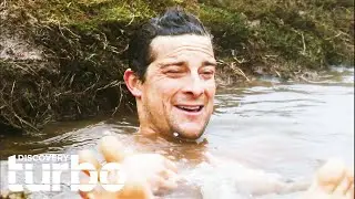 Bear Grylls Warms Up By Skinny-Dipping In Hot Spring I Man Vs Wild