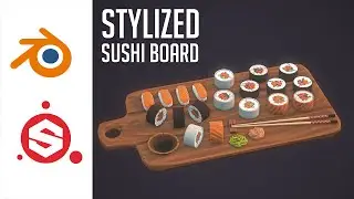 Making a Sushi Board with Blender and Substance Painter