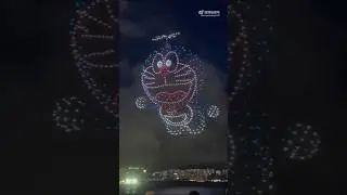 Amazing Doraemon drone light show 😍🤩 