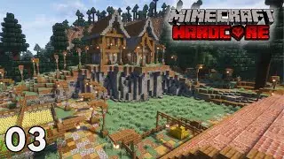 I Created a CUSTOM Cliff and Started my Farm | Let's Play Hardcore Survival Minecraft | Episode 3