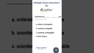 Multiple Choice Questions on Python ( python for beginners Short - 11)