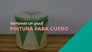 Restaurar un pouf con pintura para cuero
