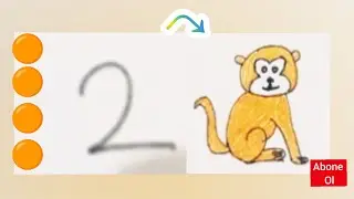 2 sayısından maymun çizimi 🐒 eğlenceli çizimler sevimli çizimler