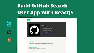 Build GitHub Search User App Using ReactJS | Use GitHub API to build Search User with React pt. 1