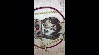 Вышивка золотом вприкреп. Вышивка нимба.