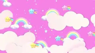Cute Rainbow Stars & Paper Clouds Loop - Free Cartoon Background Loop