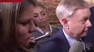 Hot reporter listens to Lindsey Graham strongly defend rapist