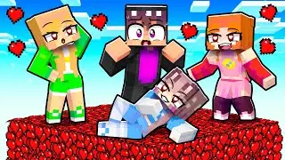 SOBREVIVIENDO en 1 BLOQUE de CORAZÓN con CHICAS! 😱💔