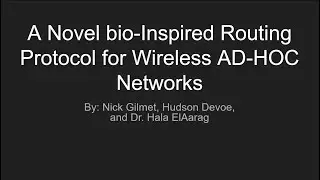 A Novel bio-Inspired Routing Protocol for Wireless AD-HOC Networks