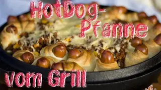 HotDog Pfanne vom Holzkohle Keramik Grill, schnelles Partyrezept --- 