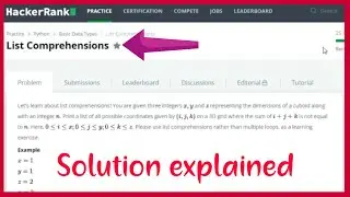 List Comprehension | Hackerrank Solution | Python | In Hindi