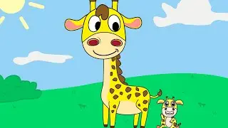 How to Draw a Cartoon Giraffe | Animation and Drawing Coloring