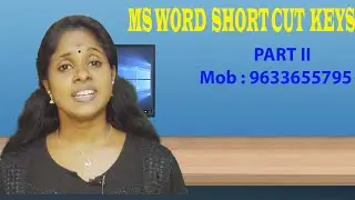 MICROSOFT WORD SHORTCUT KEYS  | PART II