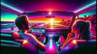 Let`s drive to the beach ( vocal synthwave music )