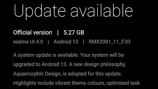 Realme new update available|Android 13 & Ui-4.0