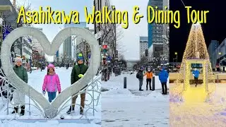 Asahikawa Walking Tour in Winter – Hokkaido Japan (Night & Day)